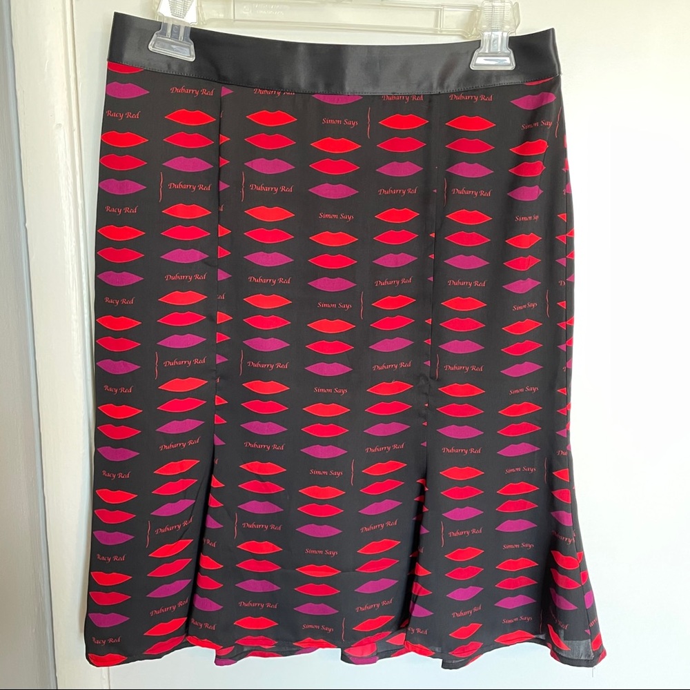L’Wren Scott x BR lip print skirt